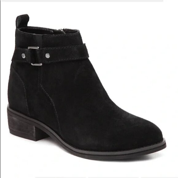 Blondo Black Luca Waterproof Suede Ankle Boots Size Zip - Picture 1 of 13